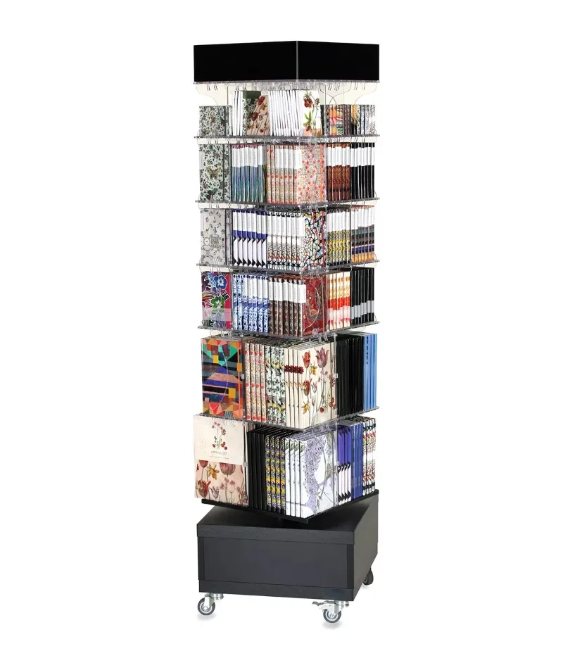 

European and American style 5-layer rotating bookshelf Independent bookshelf Display shelf Store Exhibition storage organizer