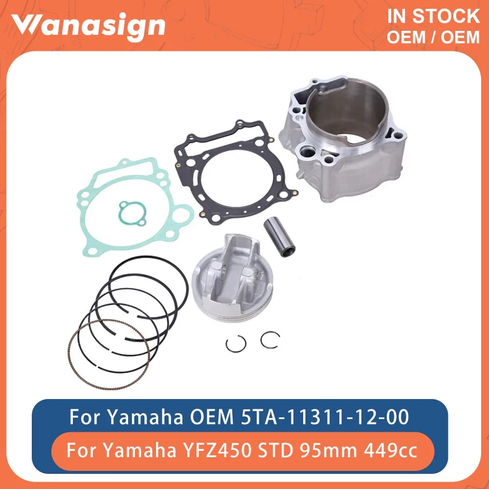 

Motorcycle Engine Cylinder Piston Gasket Kit STD 95mm For Yamaha YFZ450 YFZ450LE YFZ450SP YFZ450V 449cc 04-13 5TA-11311-12-00