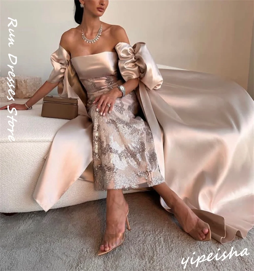 Personalizado elegante fora do ombro bainha até o chão vestidos de noite miçangas vestido de ocasião formal para mujer elega