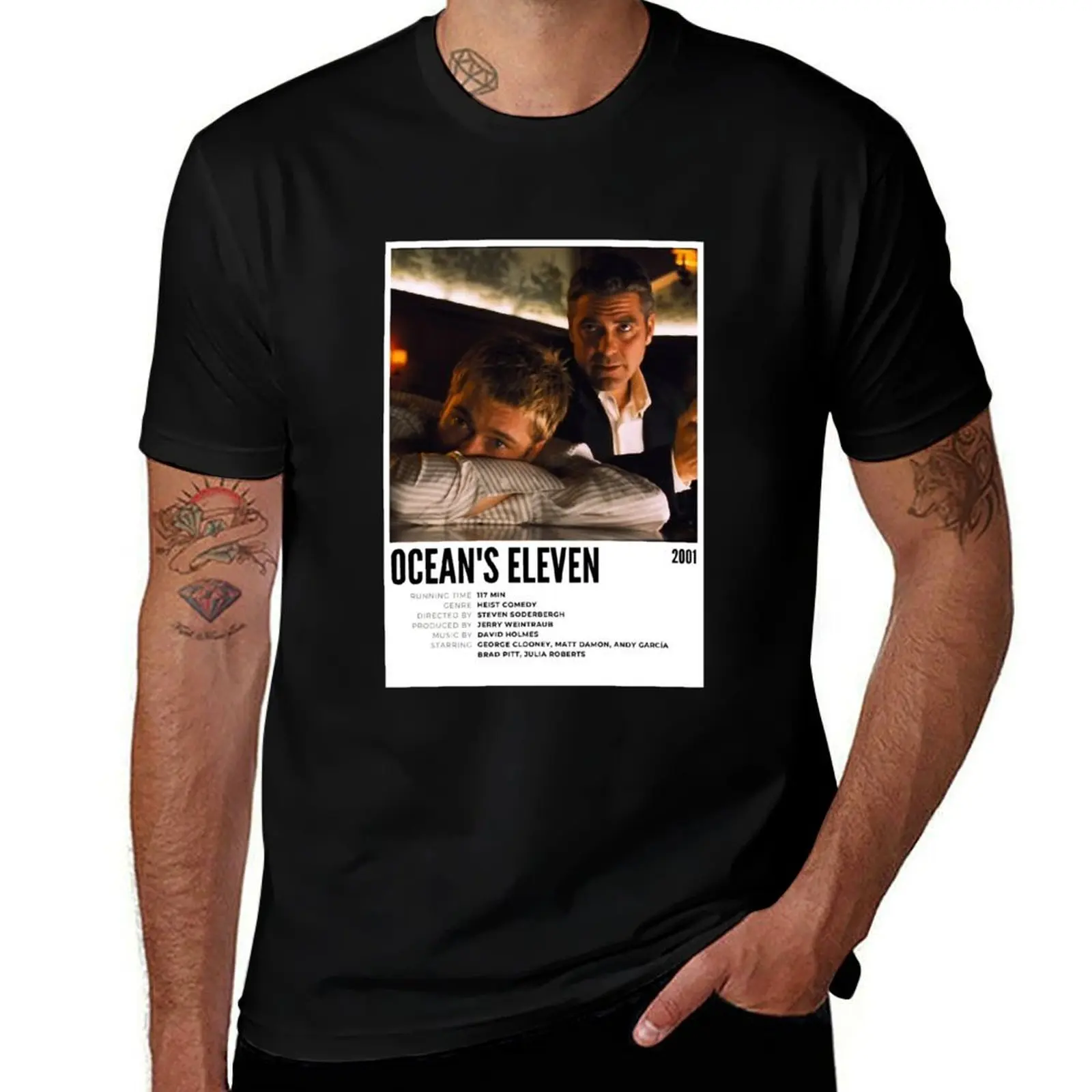 

Birthday Gift Ocean's Movie Film Eleven Music Vintage T-Shirt man t shirt cotton high quality T-Shirt