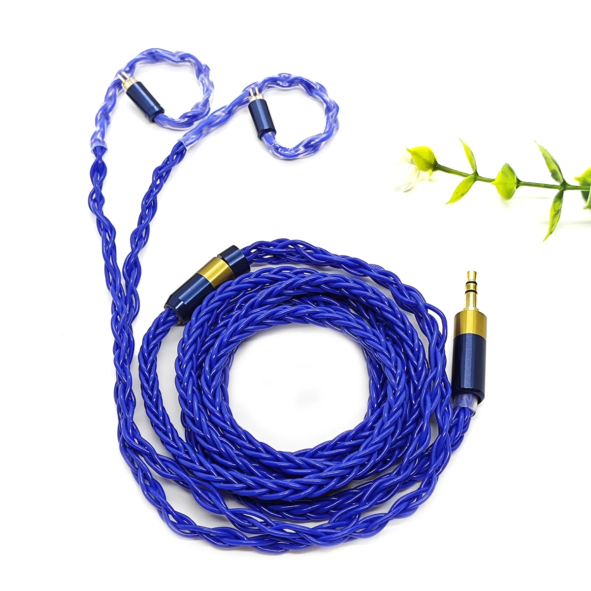 Blue (Eternity) Oxygen Free Copper Balanced Headphone Cable 8-Core Iem Connector Cable Drivers Upgrade Cable MMCX/0.78 2Pin/QDC