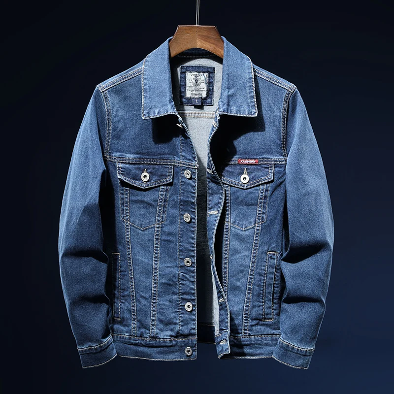 

Men's Denim Jacket Blue Fashion Street Clothing Classic Casual Comfort Vintage Denim Jacket