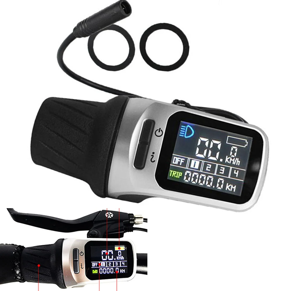 

Electric Bike Display Black XH-18 Ebike Display 36V 48V Voltage 11.6x4.6cm Size 6-pin Male Connector ABS Material