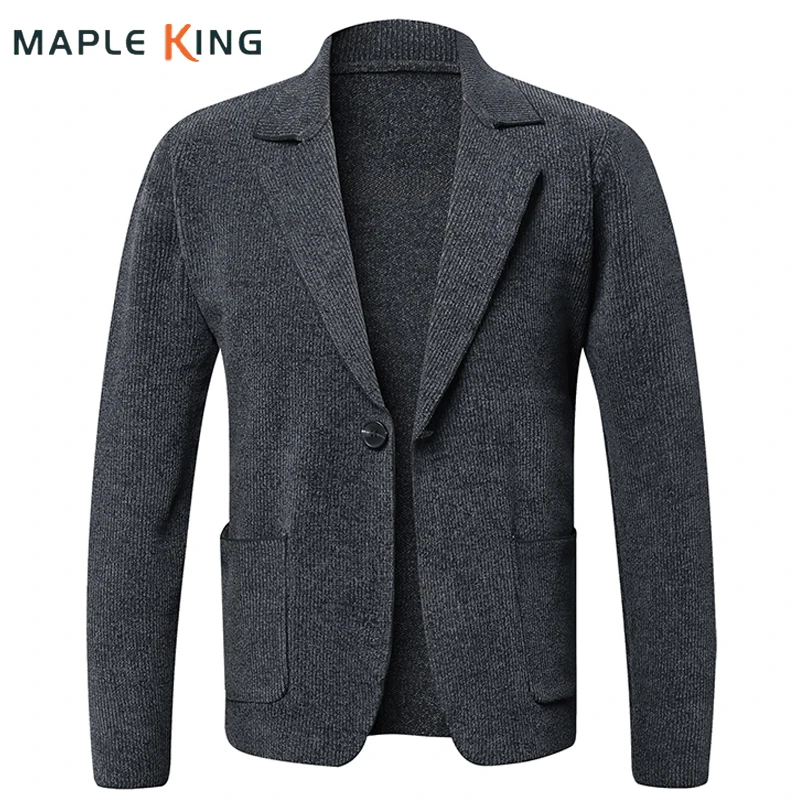 

Мужской свитер, роскошный дизайнерский вязаный кардиган, весна-осень 2026, мужской теплый деловой костюм Abrigos Hombre Elegantes, куртки