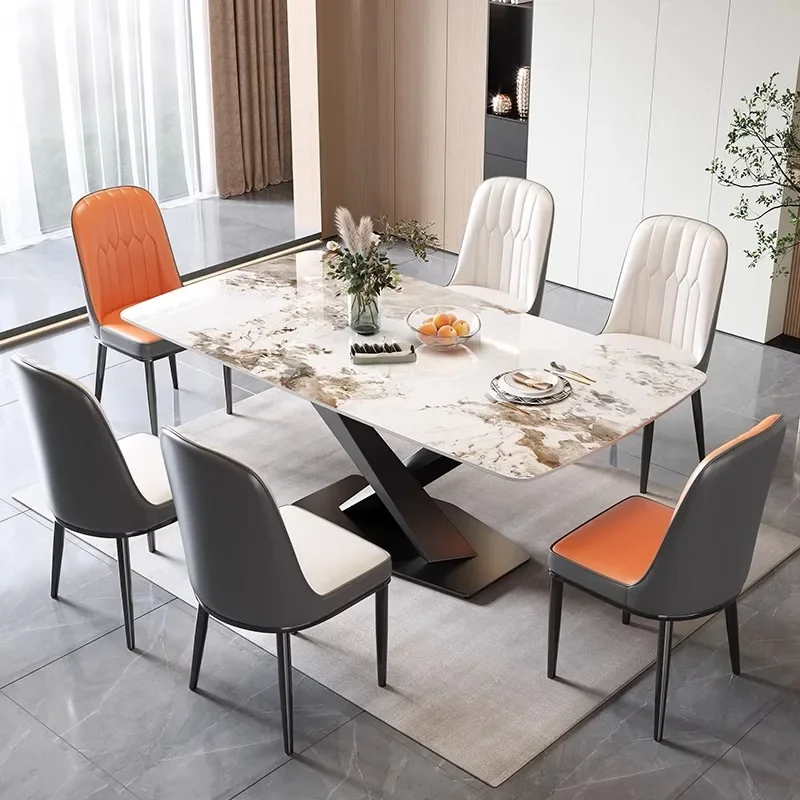 

Nordic Luxury Chairs Dining Table Modern Natural Dishes Design Center Dining Table Restaurant Mesa Comedor Home Furniture HDCZ