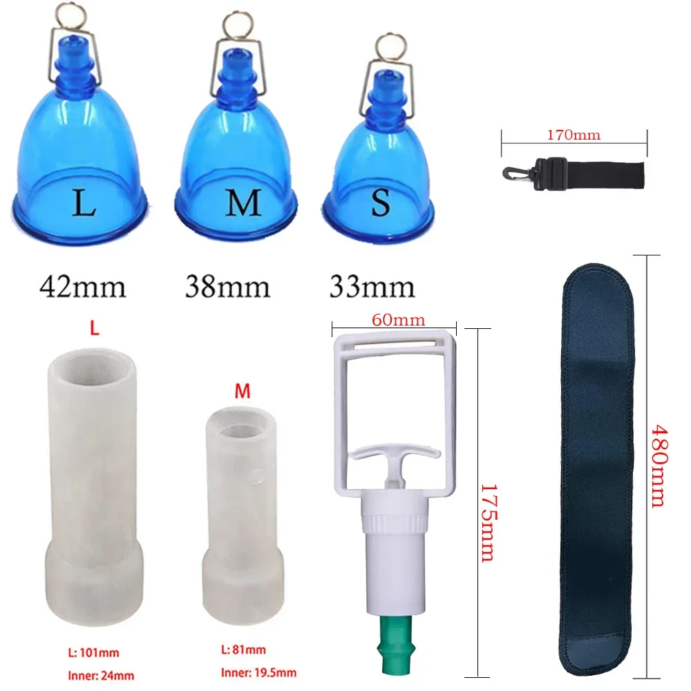 Male Penis Extension Vacuum Cup Set Glans Extender Silicone Sleeve Stretcher Pump Enlargement Adult Portable Product For Men