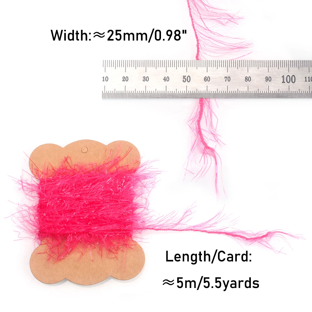 5Meters/Card Fly Fishing Ice Straggle Chenille Salmon Steelhead Sea Trout Flies Lure Tying Material