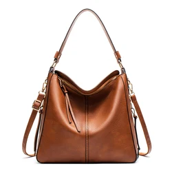 Large Capacity Women's Bag PU Leather Vintage Casual Shoulder Bags Female Handbag Luxury Trend Women Crossbody Bag 7871