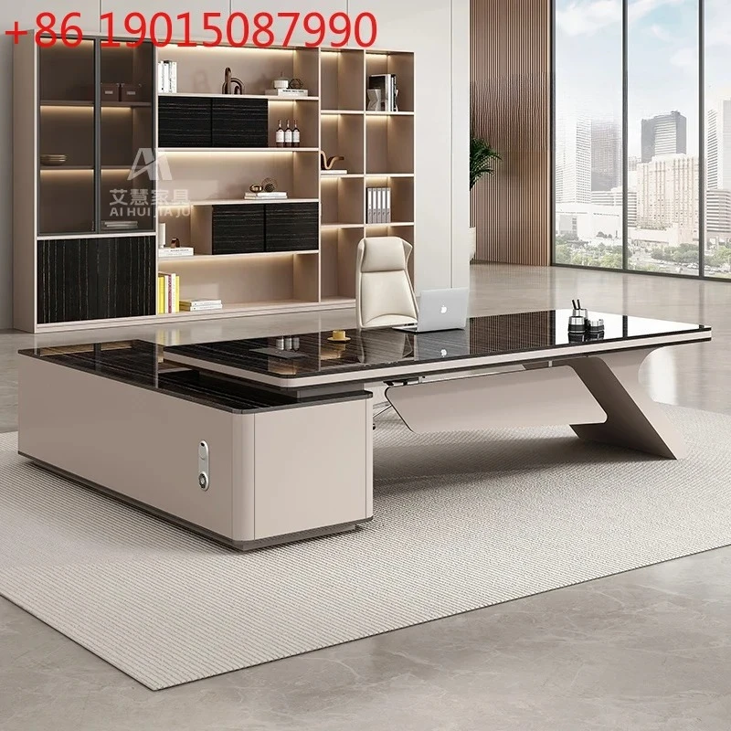 

Light Luxury Boss Table, Simple Modern Desk, Large Desk Manager, Office Desk And Chair Combination