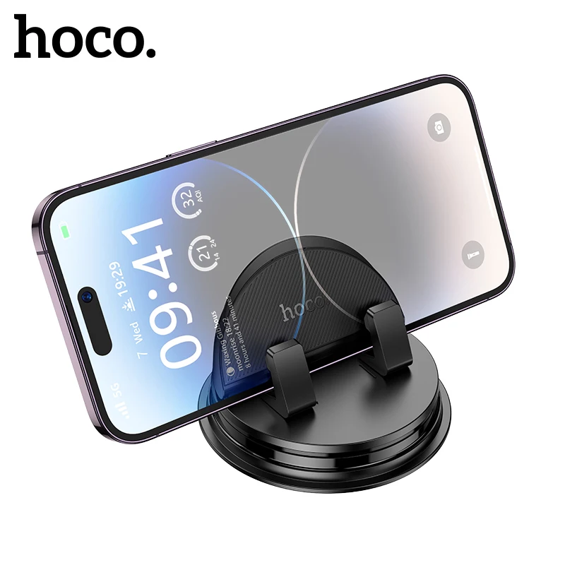 

HOCO Dashboard Car Phone Holder Anti-Slip Mat Pad For iPhone 16/15/14 Stable Base Strong Suction 360 Degree Rotate Stand Bracket