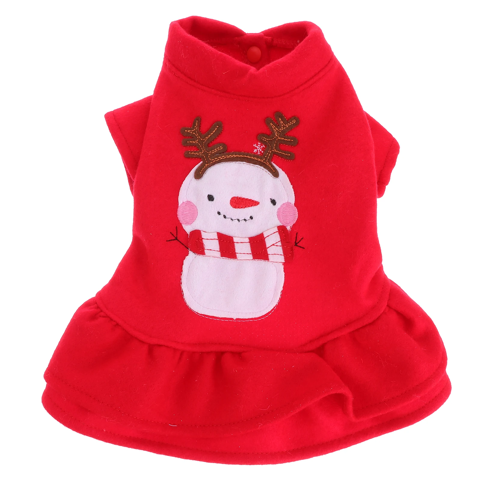 

Dog Christmas Skirt Pet Clothes Snowman Pattern Red Size S Comfortable Cotton Puppy Skirt Outdoor Activities Dog Dress