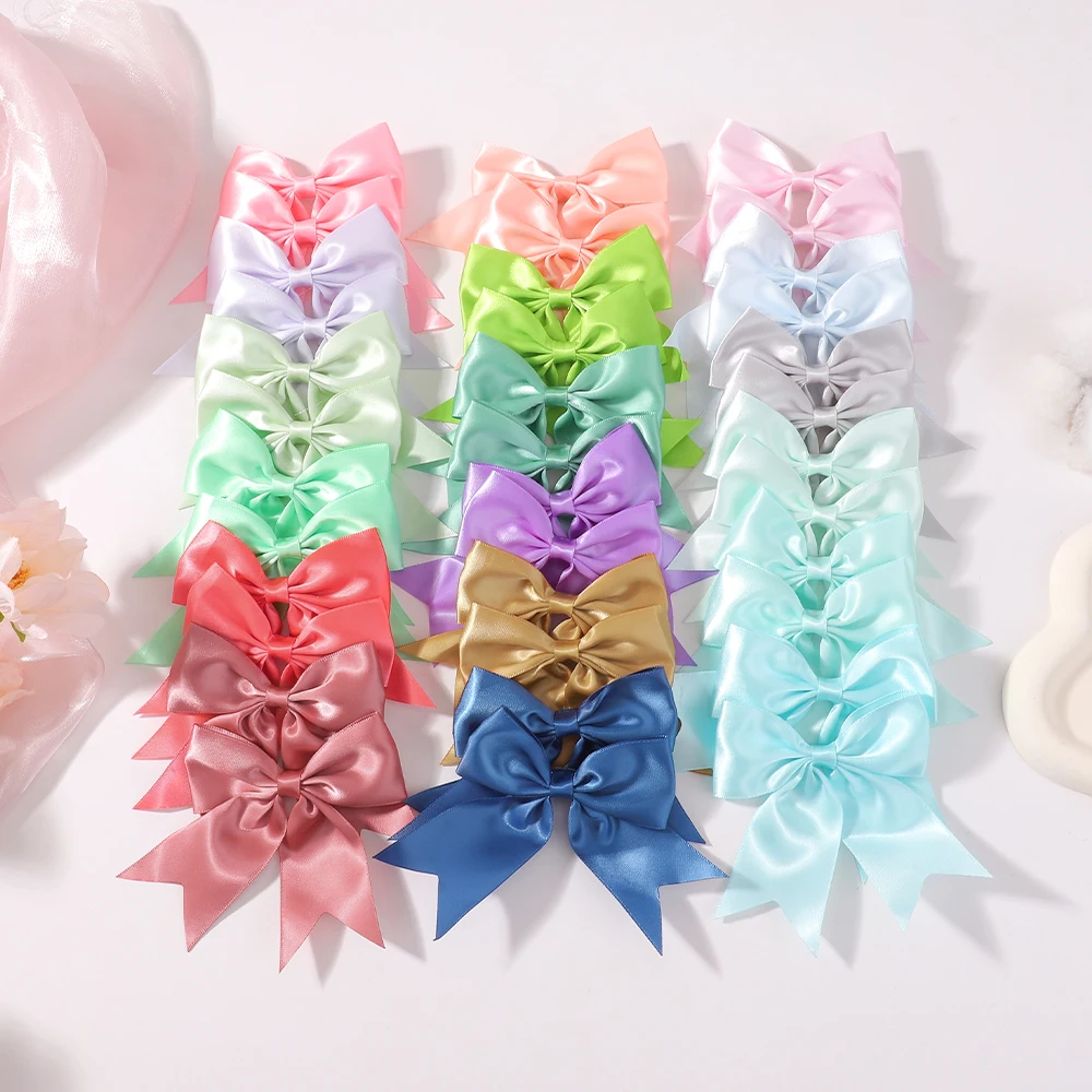 

40pcs Random Color Baby Bows Hair Clip for Kids Girls 3.54'' Hairpins Barrettes Handmade Headwear Toddler Hair Accessories