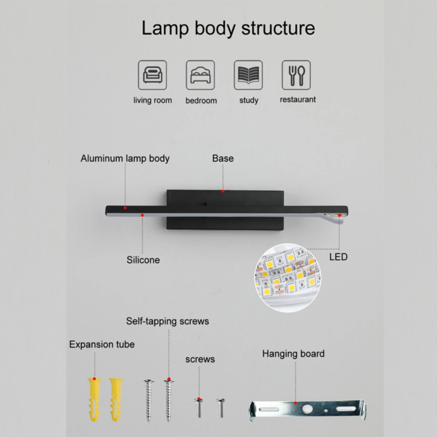 โคมไฟ LED ติดผนังทันสมัยทันสมัยและมินิมอลแบบใหม่พร้อมการออกแบบให้มีการหมุน-เหมาะสำหรับการจัดไฟบันไดอย่างสร้างสรรค์ในห้องนั่งเล่นห้องนอน