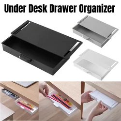 Under Desk Drawer Organizer Hidden Desktop Storage Box For Office Pen Holder Adhesive Stationary Container For Home Desk School