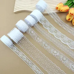 5 Meters A Roll White Lace Garment Accessories Ribbon Embroidery Sewing Trim Applique Craft Eyelet Lace DIY Trim Muslin 2.5-4cm