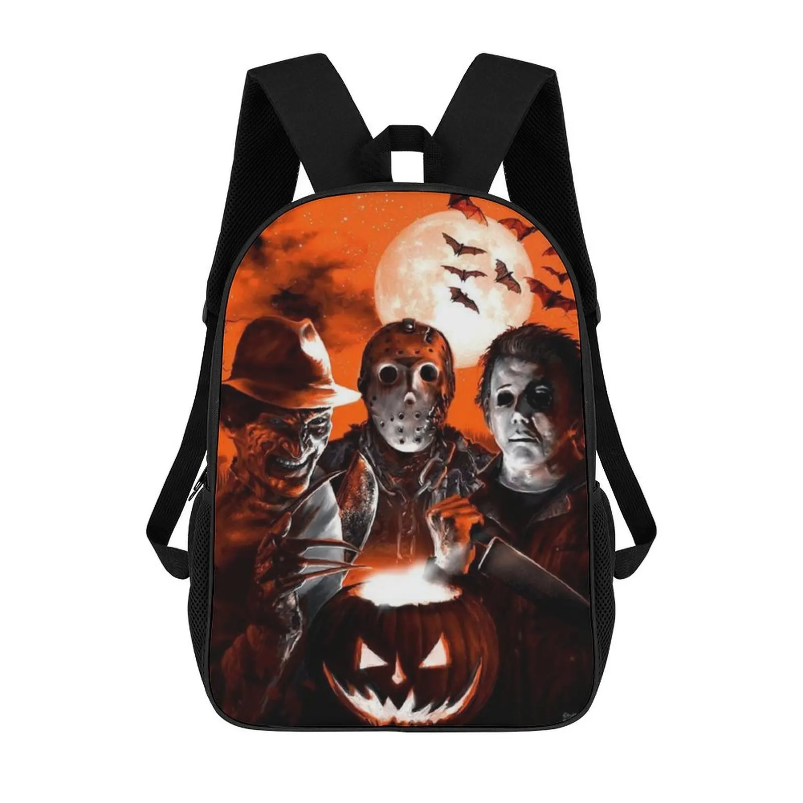 Mochila Horror para Homens e Mulheres, Jogos de Bonecas Halloween, Filme, Escola, Universidade, Bolsa de Viagem, Mala para Laptop 17"