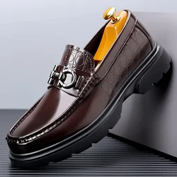 Brangdy Men Oxford Shoes Genuine Leather Male Casual Men Shoes Comfortable Formal Loafer Business Office Formal Dress Shoe 38-44