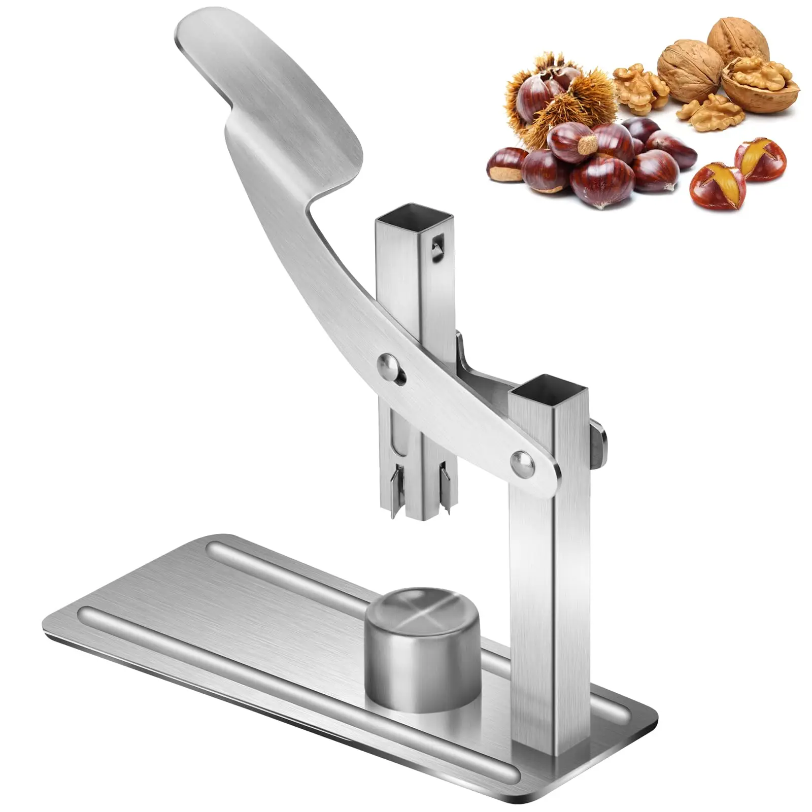 Heavy-Duty Chestnut Cracker Portable Nut Opener Cutter Stainless Steel Chestnut Clip with Non-Slip Handle Chestnut Opener Tools