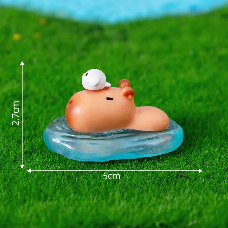 10szt Miniaturowe figurki kapibary Zestaw mini figurek z kreskówek Ozdoby na biurko Figurka anime Dekoracja samochodu Śliczne prezenty urodzinowe