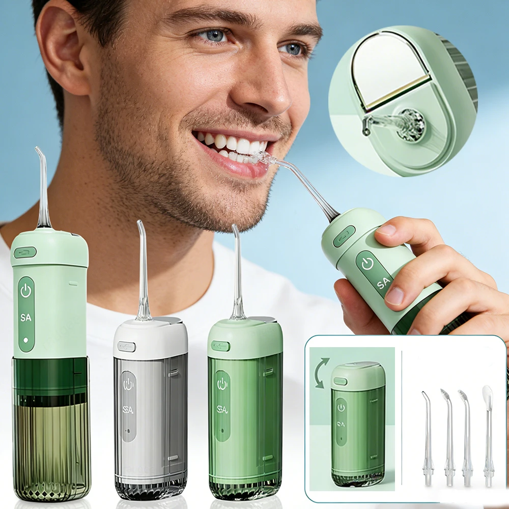 

Electric Oral Irrigator Water Flosser Portable Rechargeable Water Jet for Teeth Cleaning 4 Modes Cordless Mouth Washing Machine