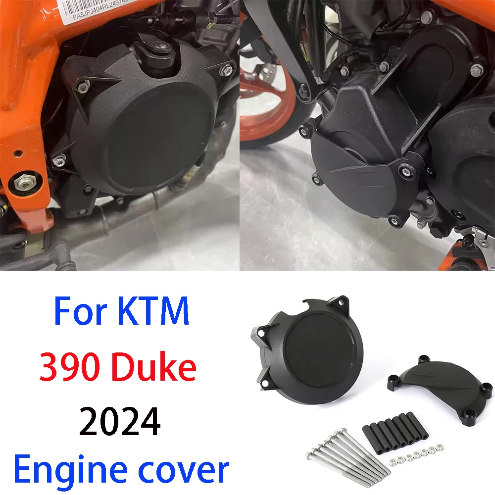 

390DUKE Motorcycle Accessories Black Engine Guard Cover Protector Side Case Kit For 390 Duke 390Duke 390 DUKE 2024