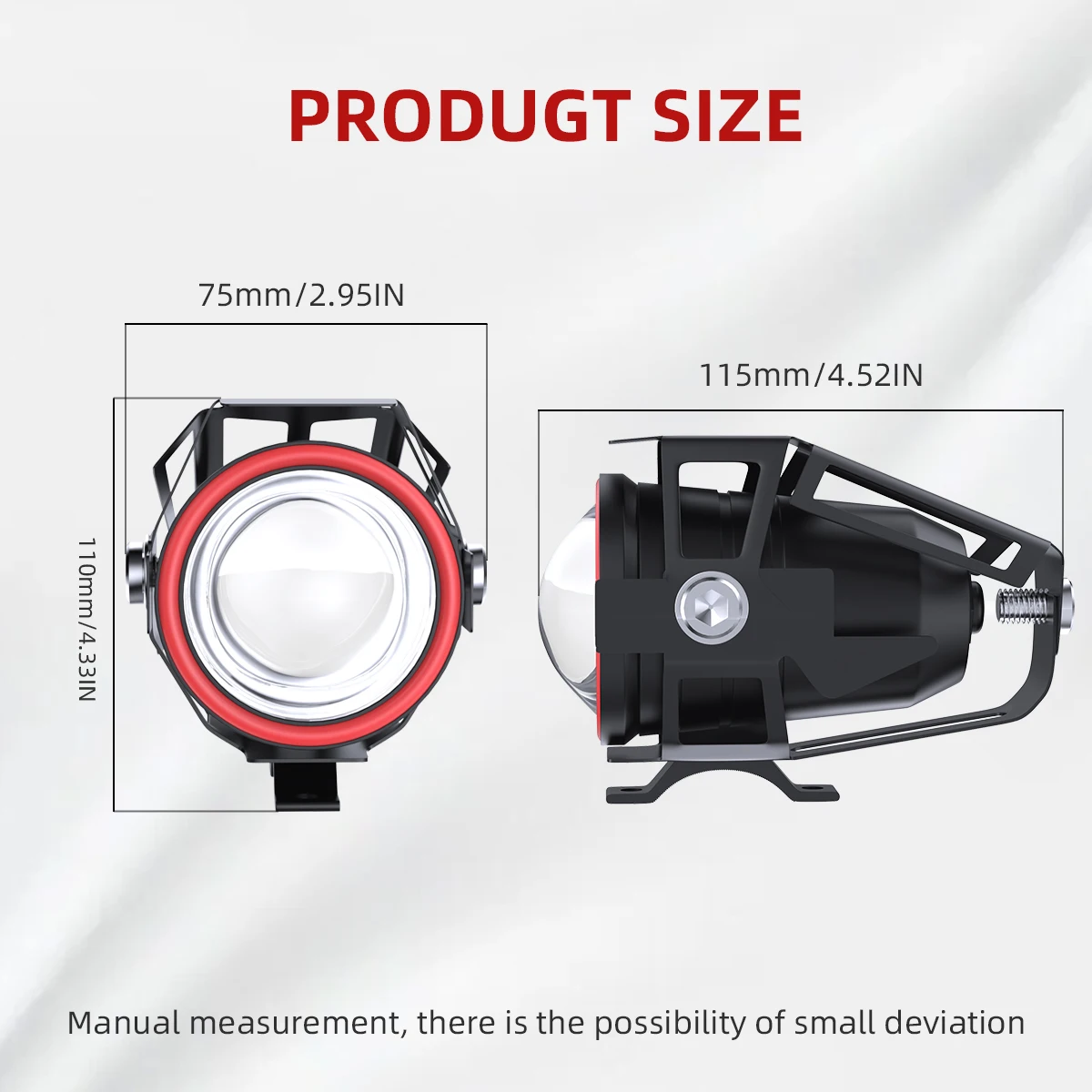 1Pcs Motorcycle Spotlight Lens LED Headlight 12V U7 LED Motorbike Auxiliary Fog Light DRL Driving Lamp Universal Spot Light Whit image 2