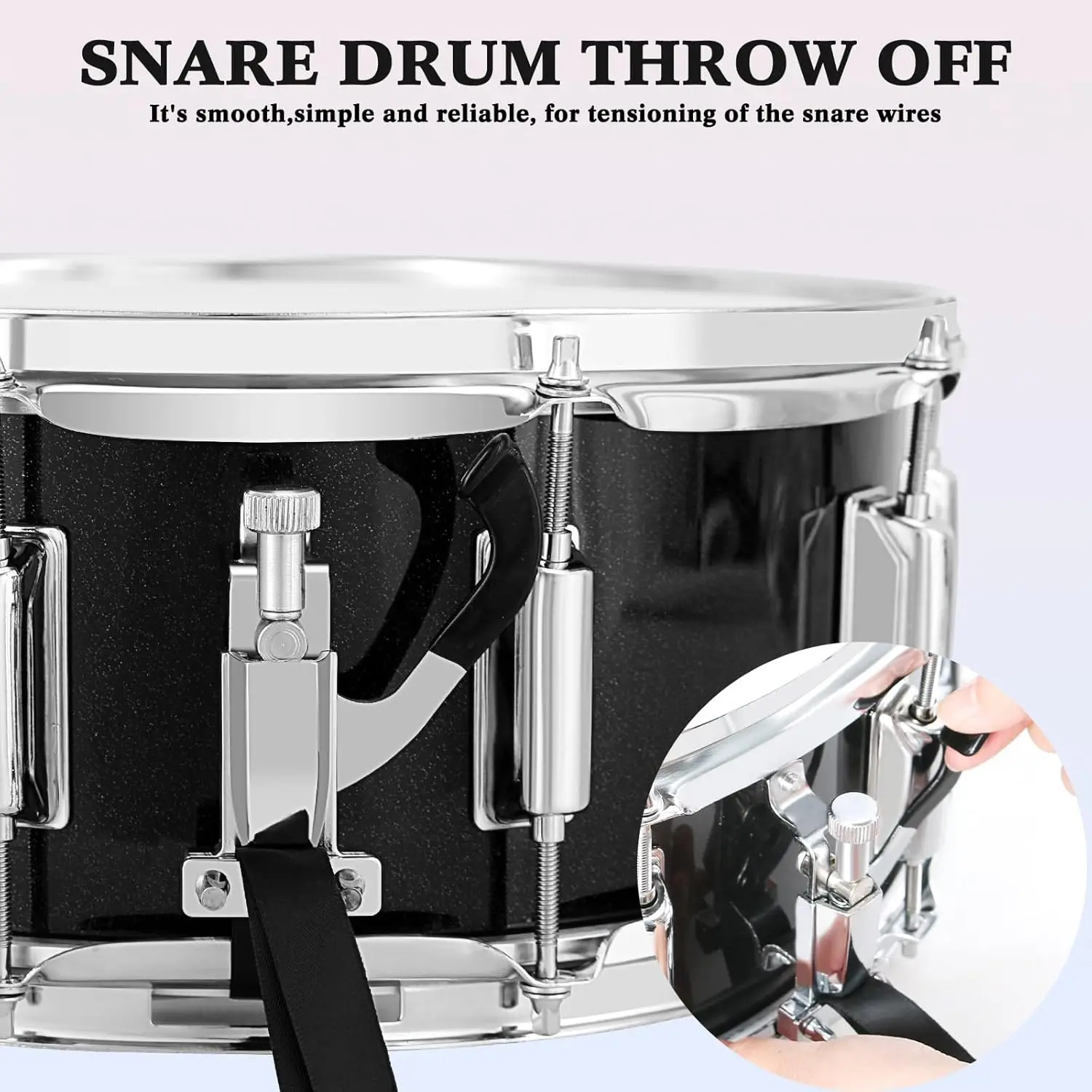 Snare Drum Set 14X5.5 Inches for Student Beginners with Gig Bag, Drumsticks, Stand, Drum Keys, Coated Material Drum Hea