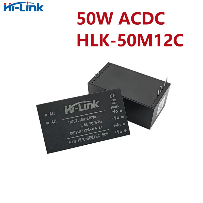 HLK-50M12C 50M15C 50W ACDC 40M24 Universal Input 100-240Vac To 12V 40W Step-Down Power Transformer Switching Power Supply Module