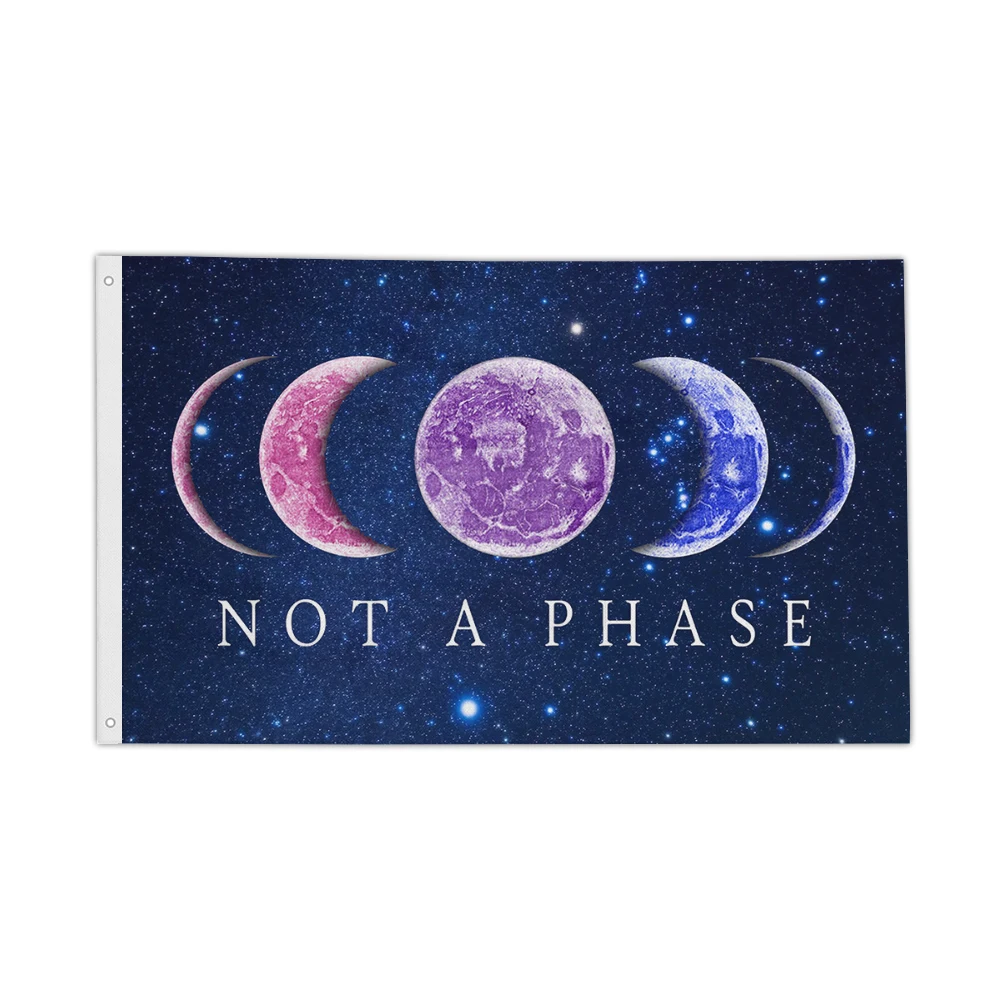 

NOT A PHASE Flag 90*150cm 120*180cm,Moon Phase Room Decor Tapestry,Outdoor Decorative Flags
