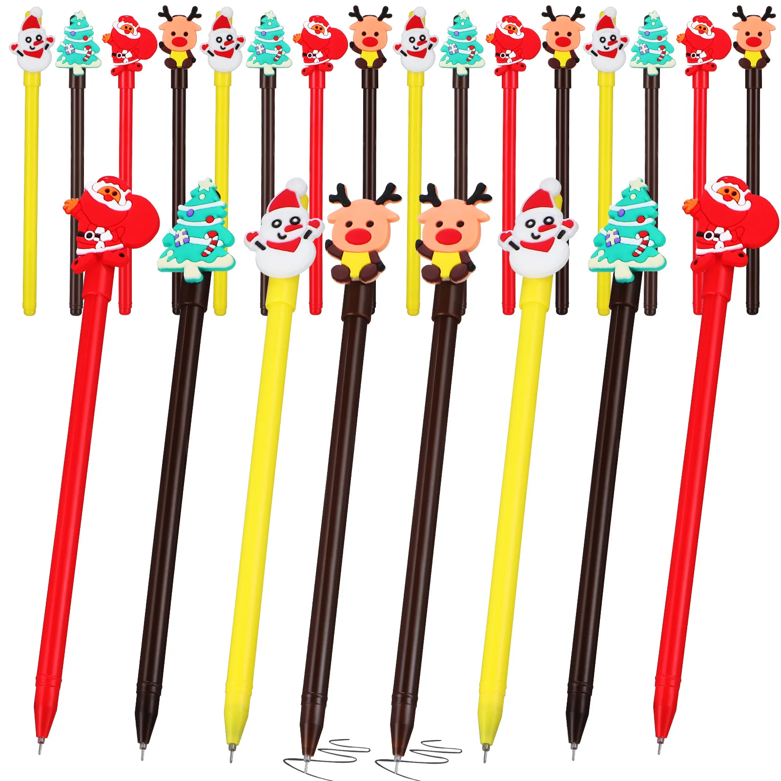 

24 шт. гелевые ручки на рождественскую тему Kawaii канцелярские принадлежности гладкие письменные принадлежности офисные школьные принадлежности новые ручки праздничный подарок снеговик Санта-Клаус