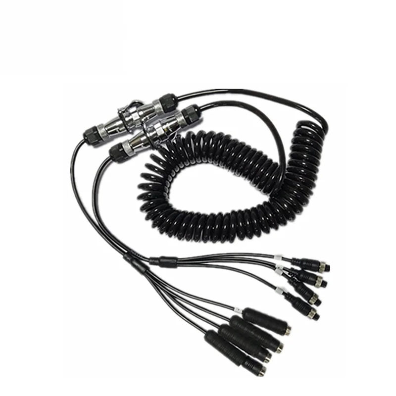 High Quality 7Pin Waterproof Truck Trailer Cable Heavy Duty Vehicle Aviation Connector Waterproof Spring Cable