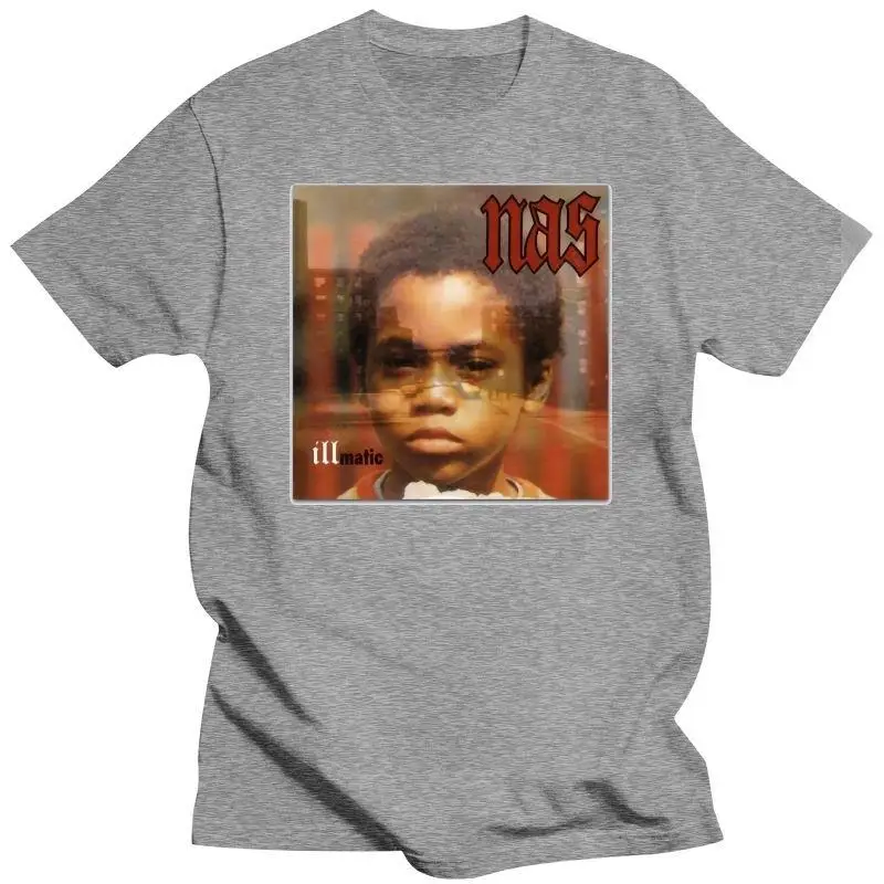 Mens Clothing Nas Illmatic T Shirt Hip Hop Vintage Rap Ill Merch Tee Def Jam Nasir Jones White Fashion T-Shirt Men Cotton Brand