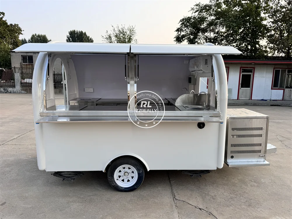 Remolque de comida personalizado, cocina móvil, carrito de helados totalmente equipado, tienda de aperitivos y Pizza, camión de comida rápida, carrito móvil para perritos calientes
