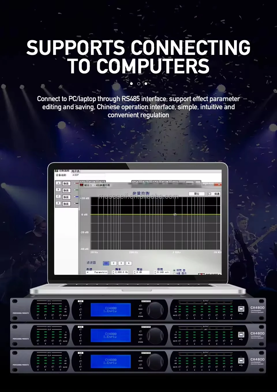 CX4800 4-in 8-out audio processor original software professional audio driverack professional speaker audio processor