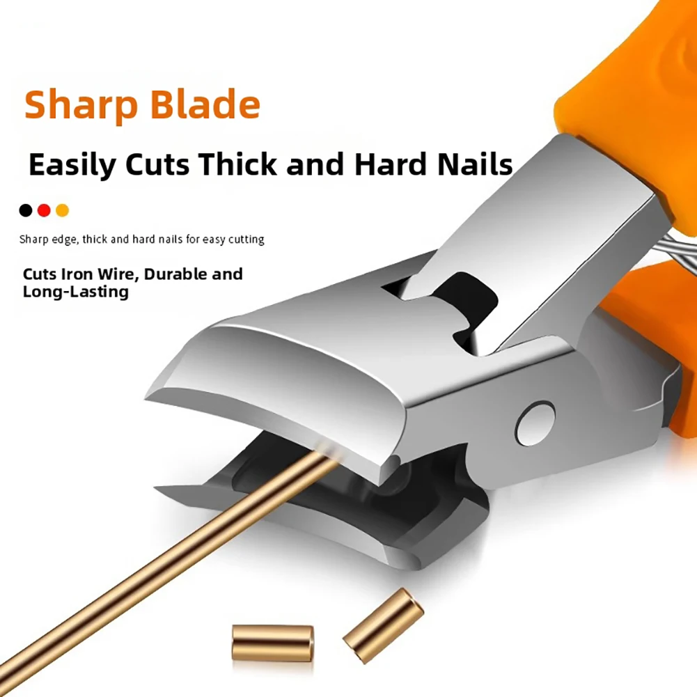 Wide-Jaw Nail Clippers Podiatry Clinic Tools Splash-Proof Nail Clippers Ultra Sharpen Stainless Steel Precision Slanted Blades