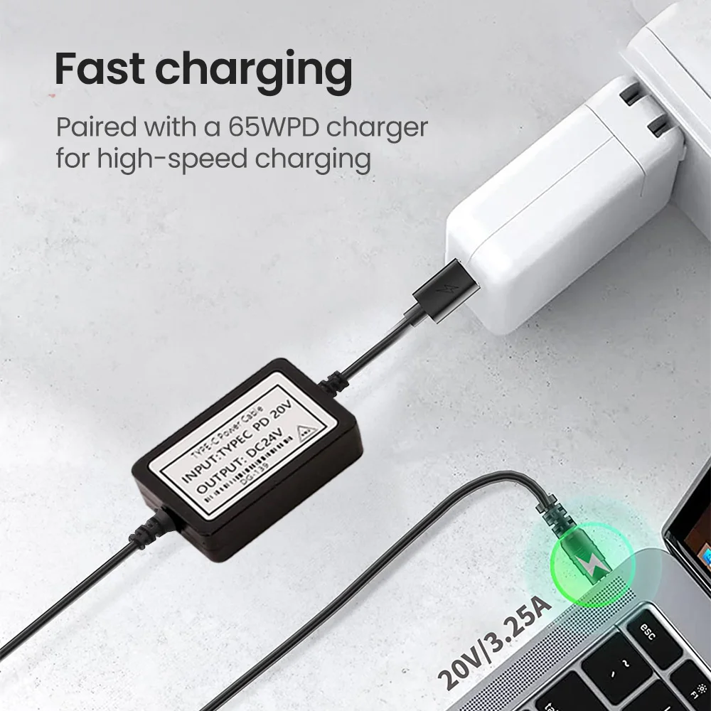 DC To Type C Boost Cable PD20V To 24V USB C Boost Line Converter Adjustable Voltage PD Fast Charging For Wifi Router Fan Printer