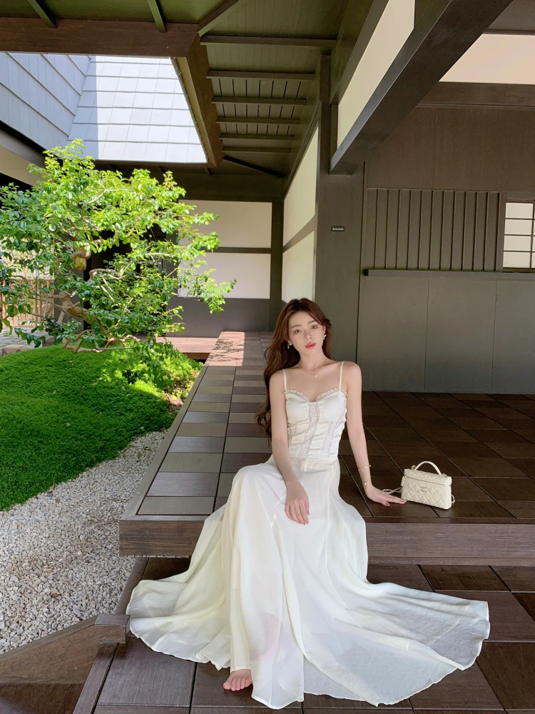 

ByYou Summer New Satin Lace Trim White Strap Vest Women ort Sle Inner Wear oulder Bared Top Commute Sle Slim Fit