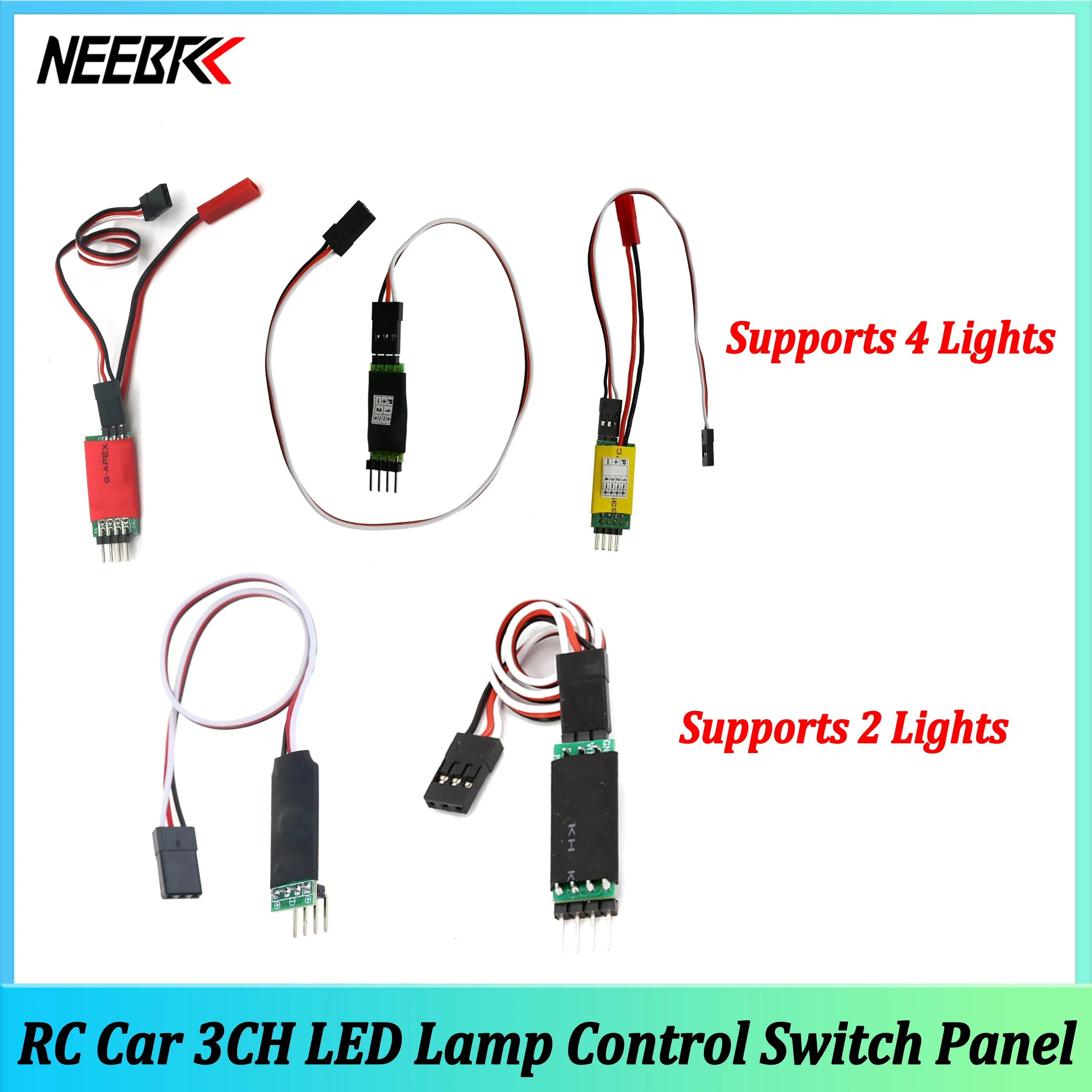 3-Kanal RC-Steuerungsschalterpanel LED-Lampen-Lichtsystem-Steuermodul Ein/Aus für 1/10 1/8 RC-Auto-Modellkomponenten