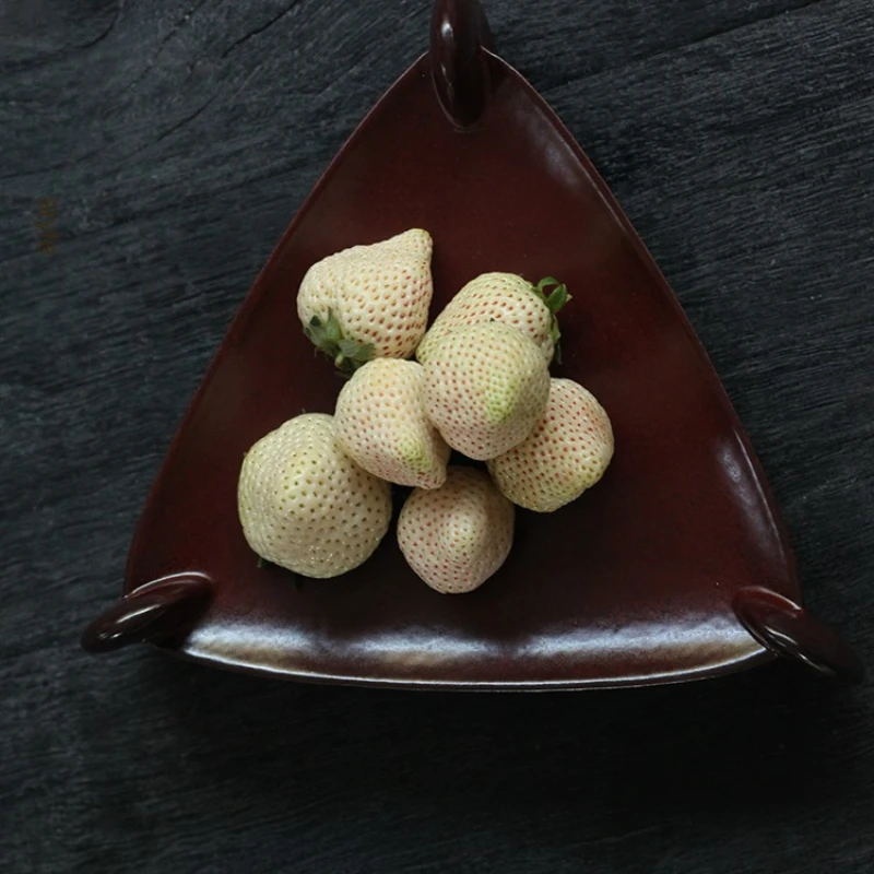 original Dayu design entryway tabletop fruit plate, snack coffee table display tray, triangular storage tray