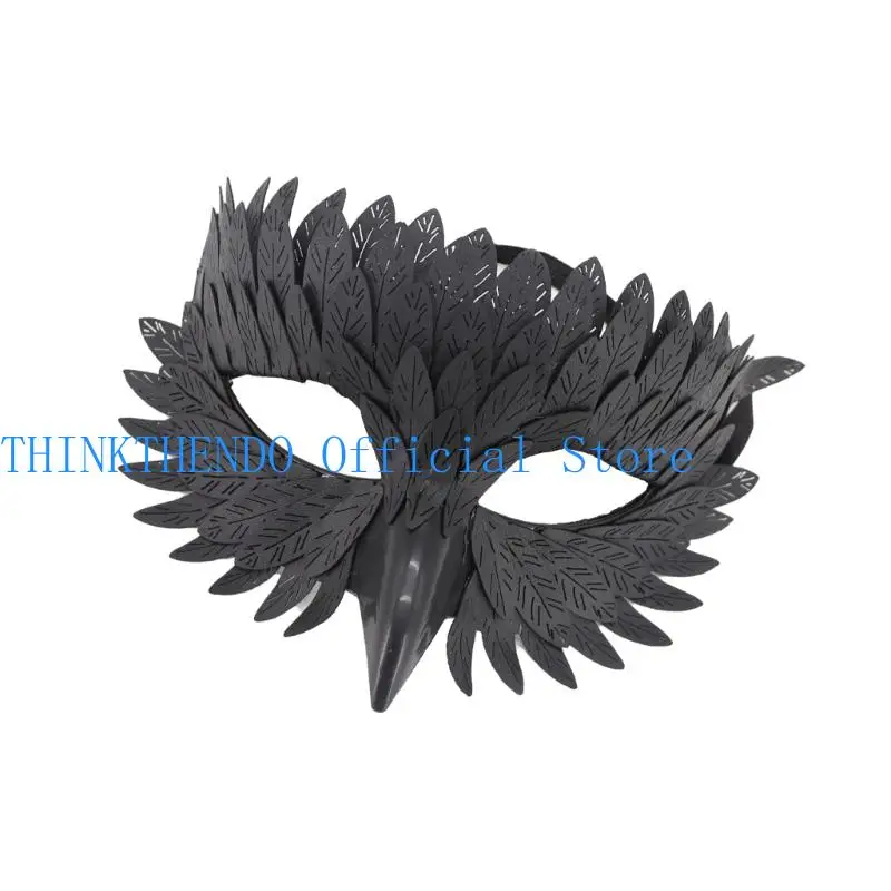 

39BB Halloween Cosplay Mask Masquerades Mask Owl Half Face Mask for Party