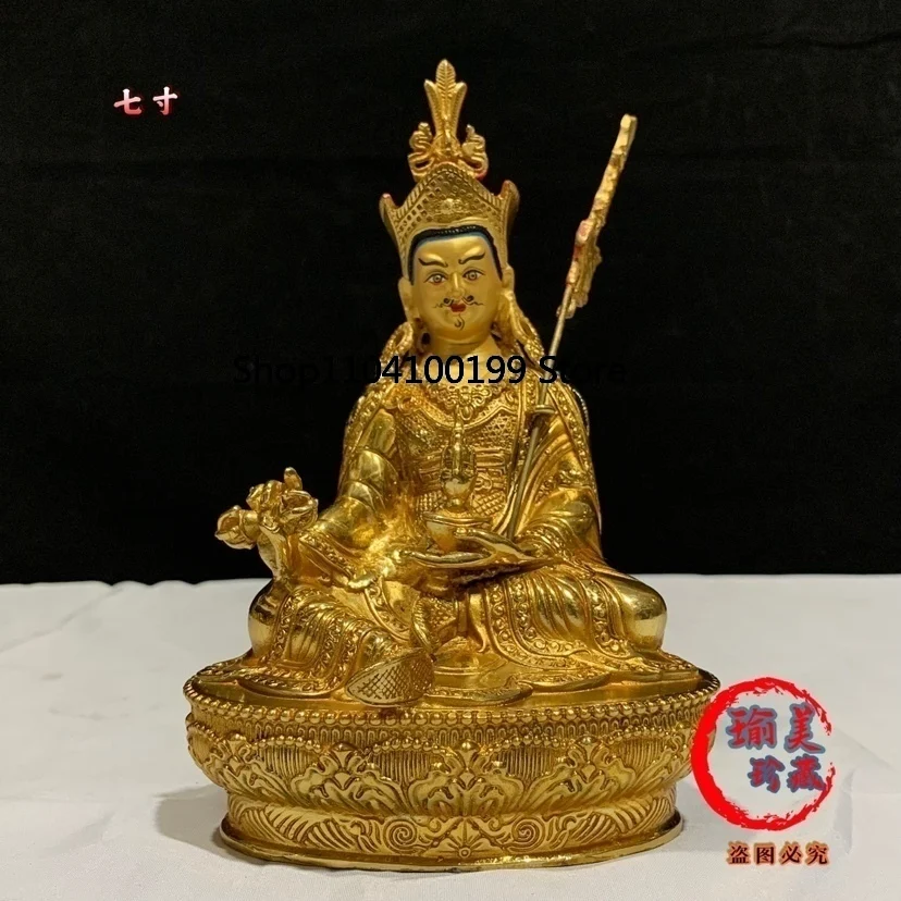 Seven inch lotus peanut gilt Buddha statue ornament Tibetan tantra bronze statue household Buddha utensil 7 inch lotus master Bu