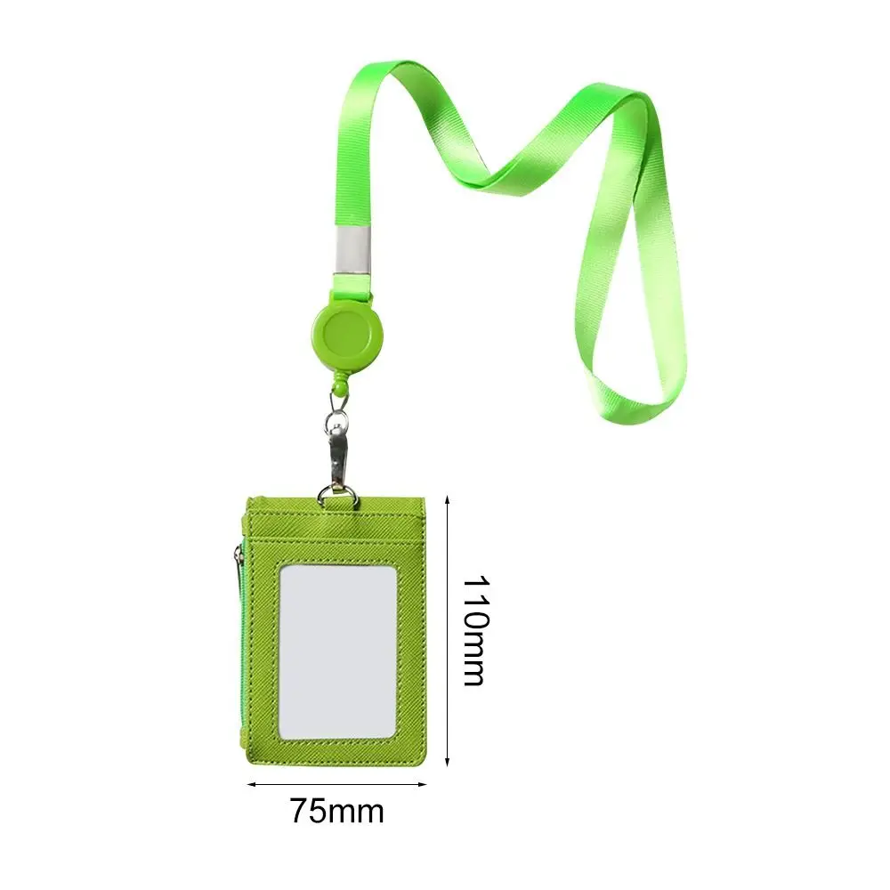 PU Leather Carabiner Style Multifunctional Card Badge Holder Card Bag Key Chain ID Lanyard Name Tag