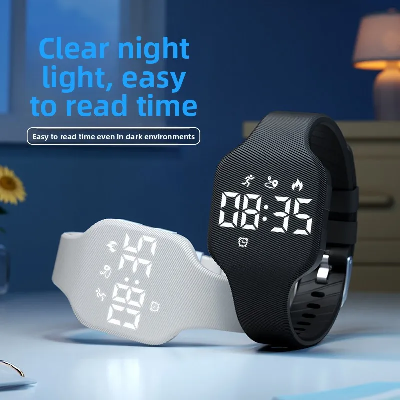 2026 New Men Fitness Hiking Sports Digital Smart Bracelet Waterproof Diving Watch Silent Alarm Clock Simple Trendy