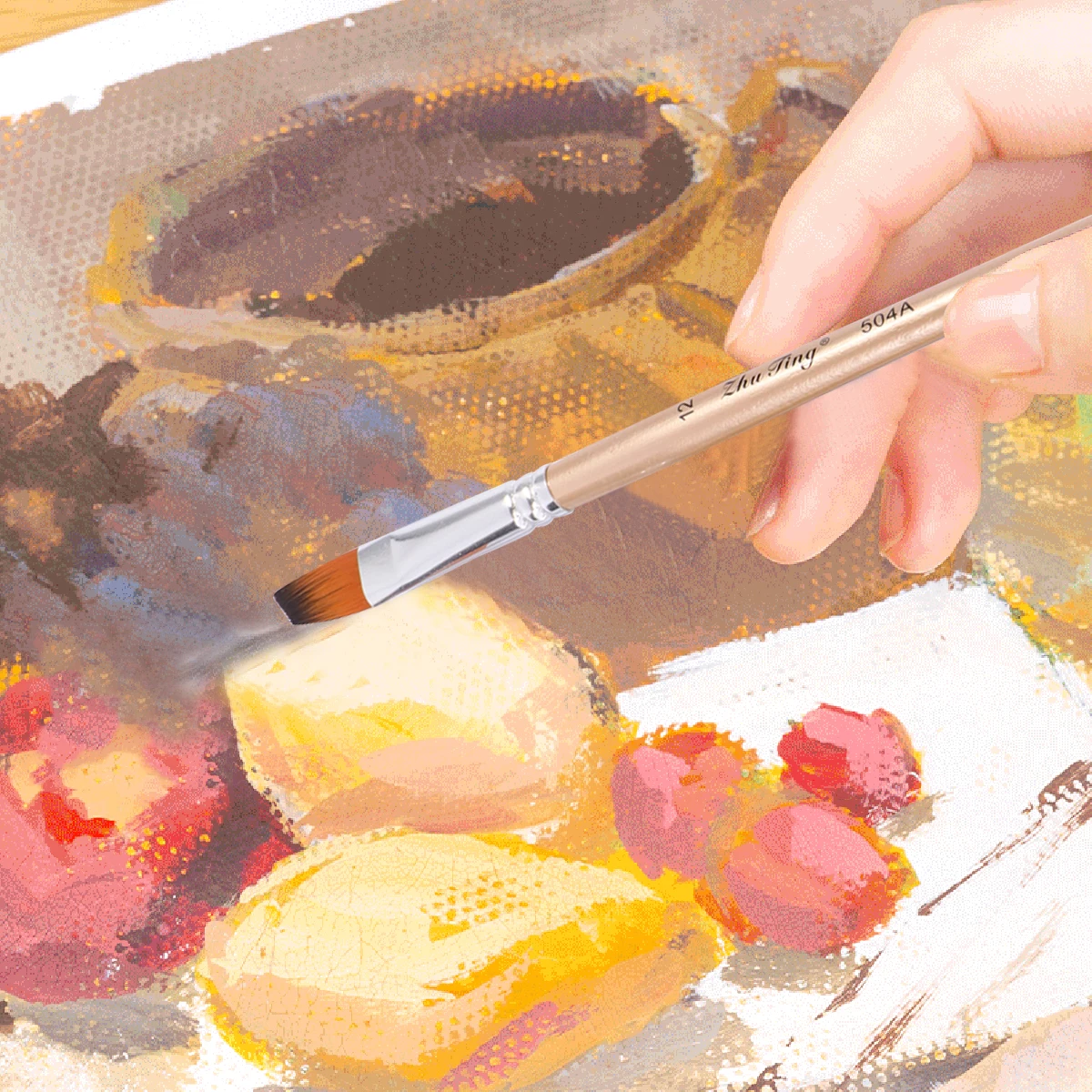 

Набор из 5 нейлоновых кистей, профессиональные масляные акварельные ручки для рисования на холсте, набор прочных деревянных художников, инструмент для гладкого акрила