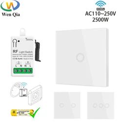 Smart Wireless Light Switch 433Mhz Wall Panel transmitter touch remote control Switch 110V 220V 10A Mini Relay Receiver for Lamp