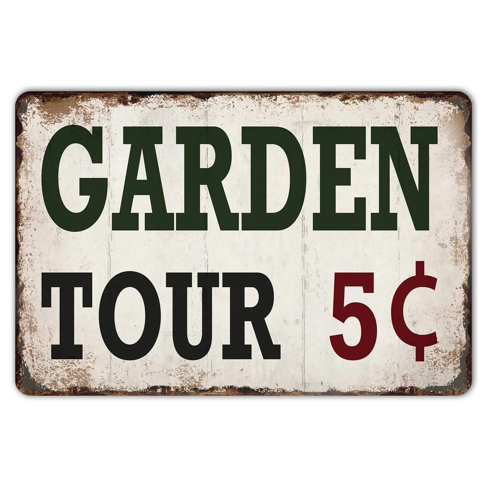 Wallors Vintage Metal Sign Garden Tours 5 Cents Cute Tin Sign Home Cafe Bedroom Wall Decoration Easter Mother's Day Best Gi sign