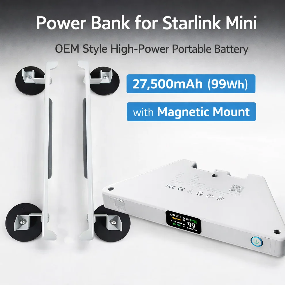 Nieuwe 35000mAh 129Wh High Power Powerbank voor Starlink Mini Pd USB-C LCD Display Draagbare Batterij Smart App DC Kabel Draagbare Oplader