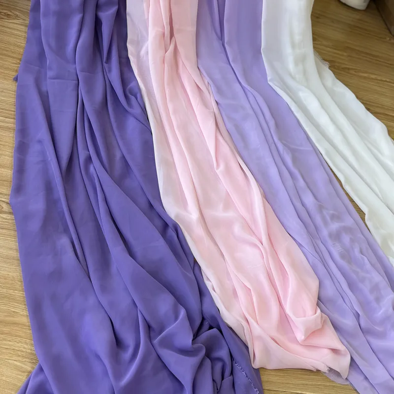 Soft Chiffon Fabric Backdrop Decoration Curtain Drape Georgette Cloth For Dress Shirt Garment Handmade DIY Sewing Material