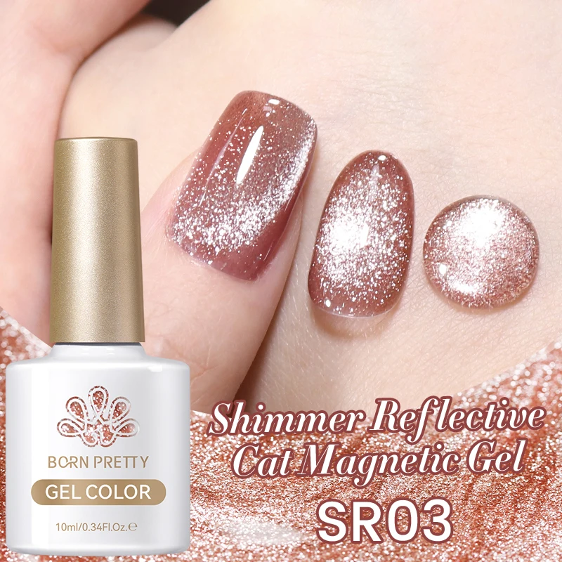

BORN PRETTY 10ml Reflective Silver Gel Nail Polish Red Rose Gold Sparkling Glitter Soak Off UV LED Varnish Nail Supplies