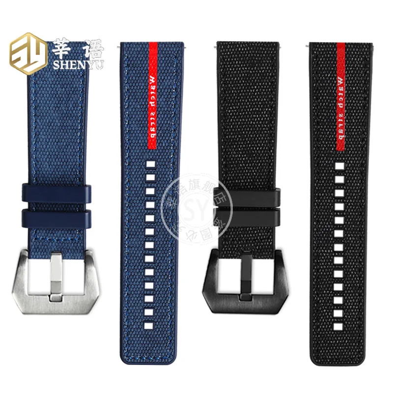24mm 26mm Luna Rossa 1466/1543/1405  For Panerai series Nylon Watch Strap Waterproof Sweatproof Men Replacement Watch Band